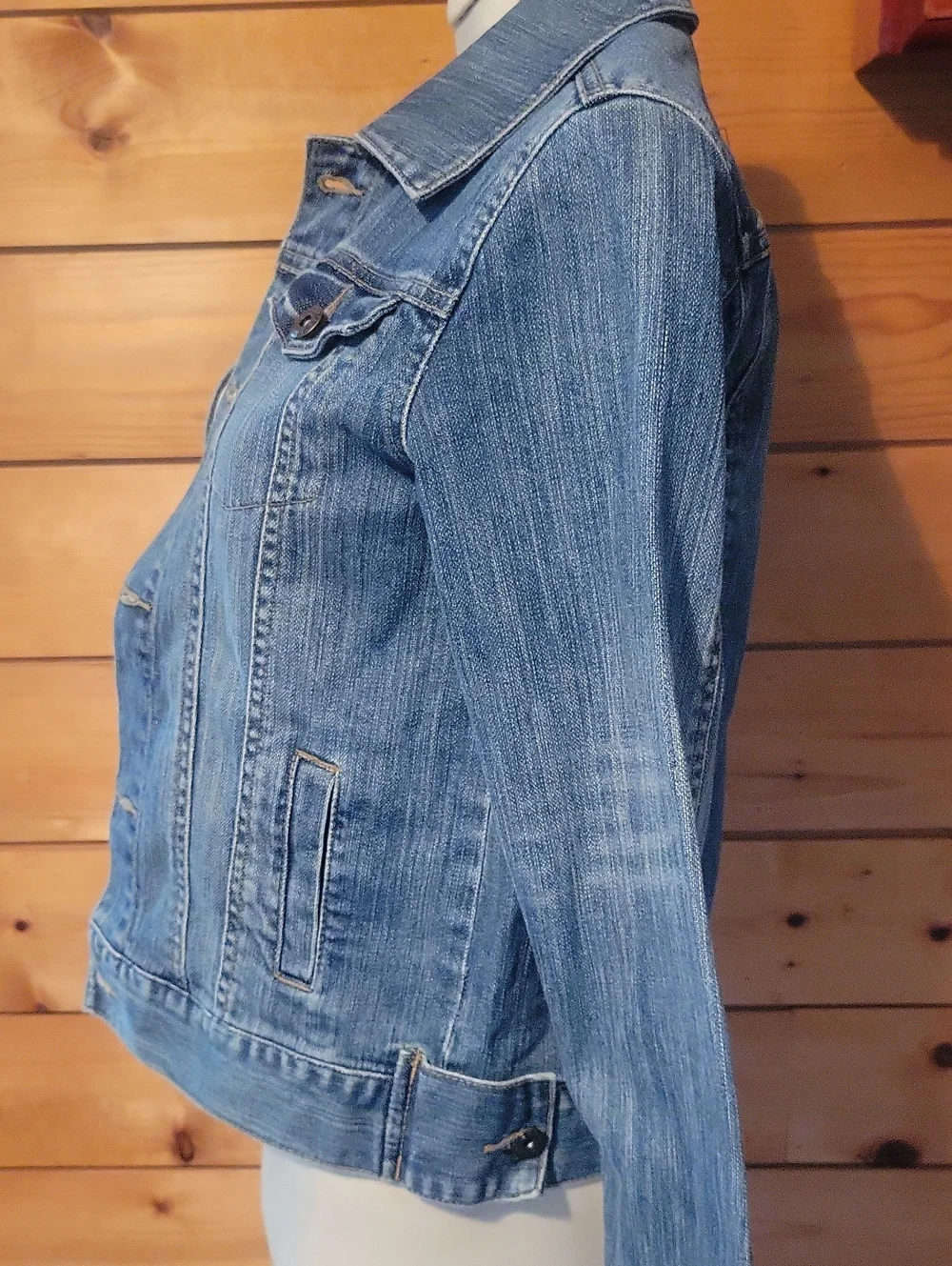 Denim Jean Jacket Classic Med Wash Youth Girl Teen Size 14 16 100% Cotton